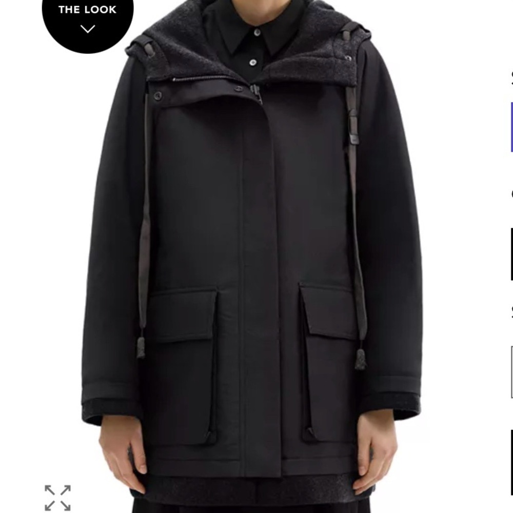 Theory Black Cyber Parka